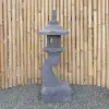 Product image 3 of the product “Japanese style Garden Lantern, made from Andesit Stone. Multipart. 90 cm Height, Roof is 35 cm width. ”